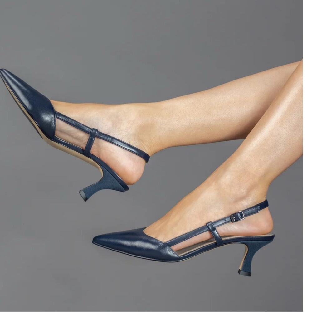 Elegant Navy Slingback Heels